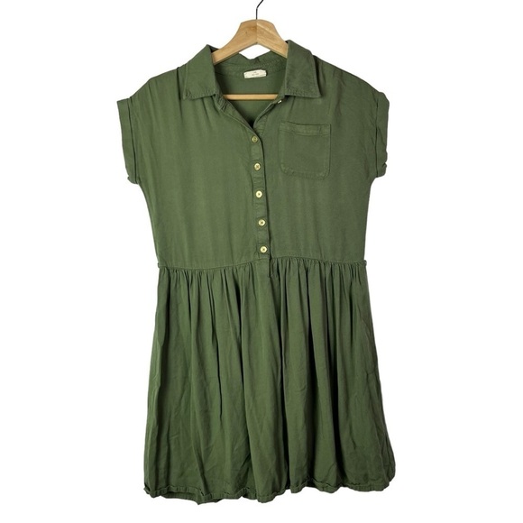 Crazy 8 Green Short Sleeve Utility Knee Length Dress 14 - Picture 1 of 3